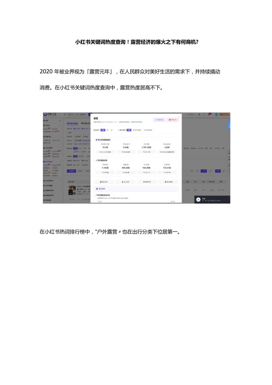 小红书数据分析工具！露营经济爆火还是虚火_.docx_第1页