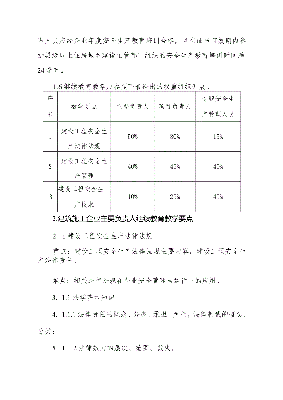 山东省建筑施工企业主要负责人、项目负责人和专职安全生产管理人员继续教育教学大纲.docx_第3页