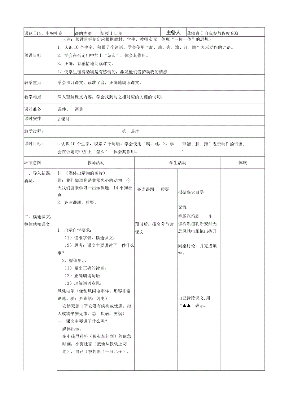 小狗杜克教案.docx_第1页