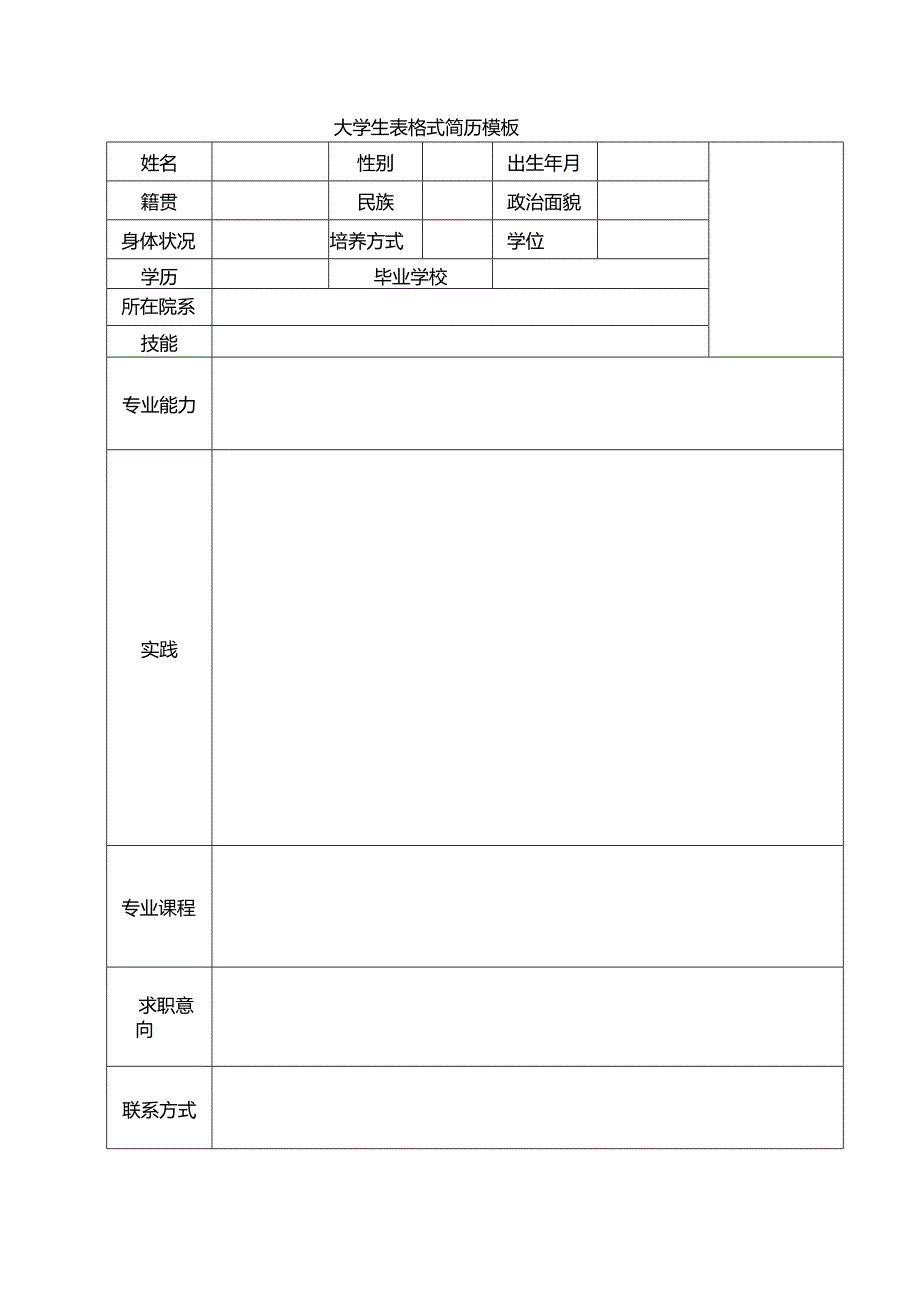 个人简历空白表格(53).docx_第2页