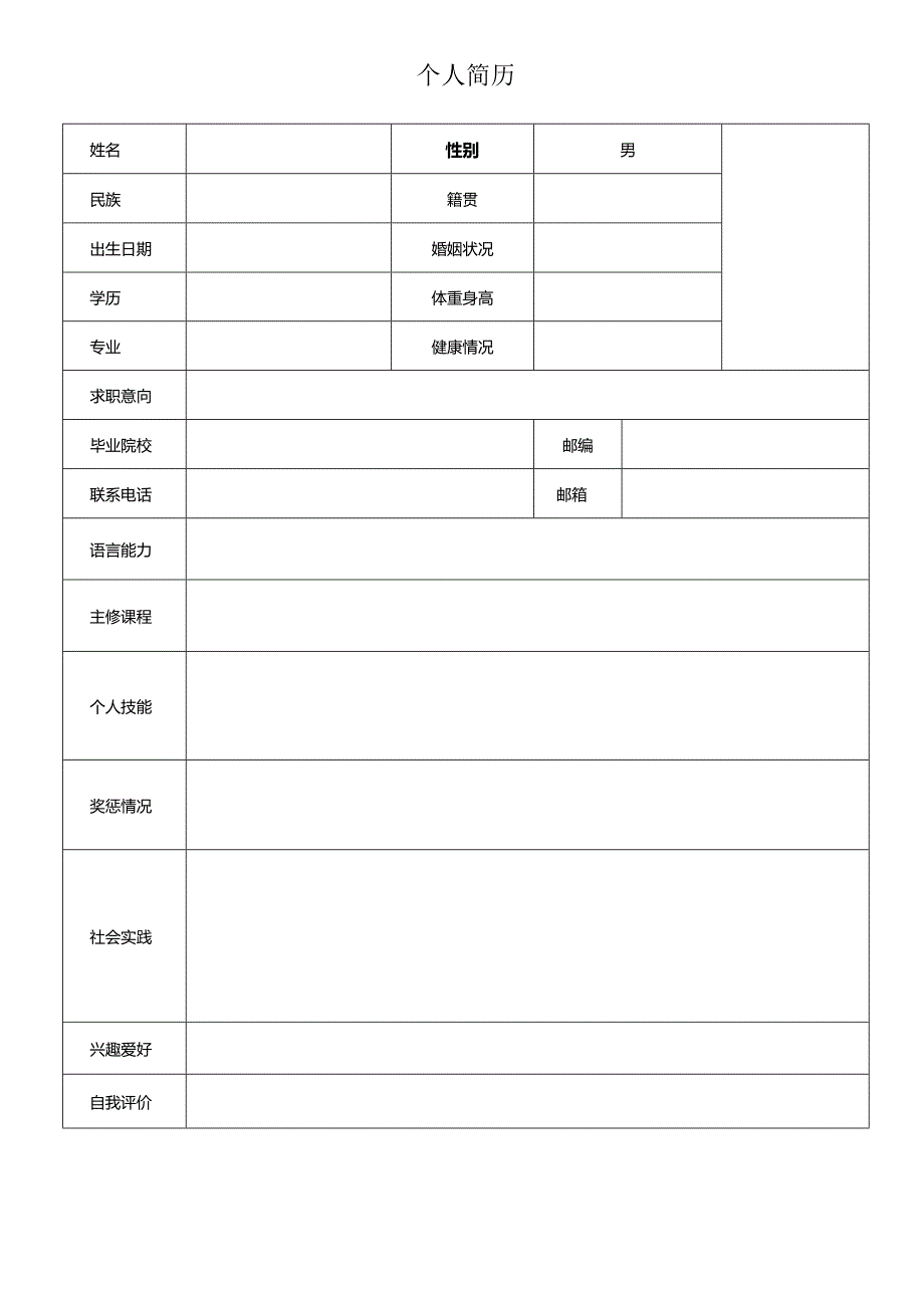 个人空白简历标准表(11).docx_第3页