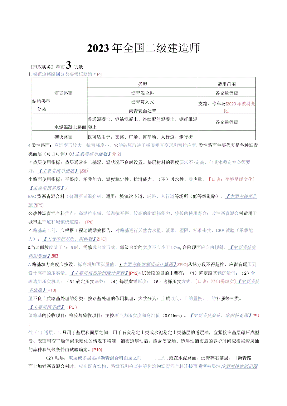 【市政】二建考前3页纸.docx_第1页