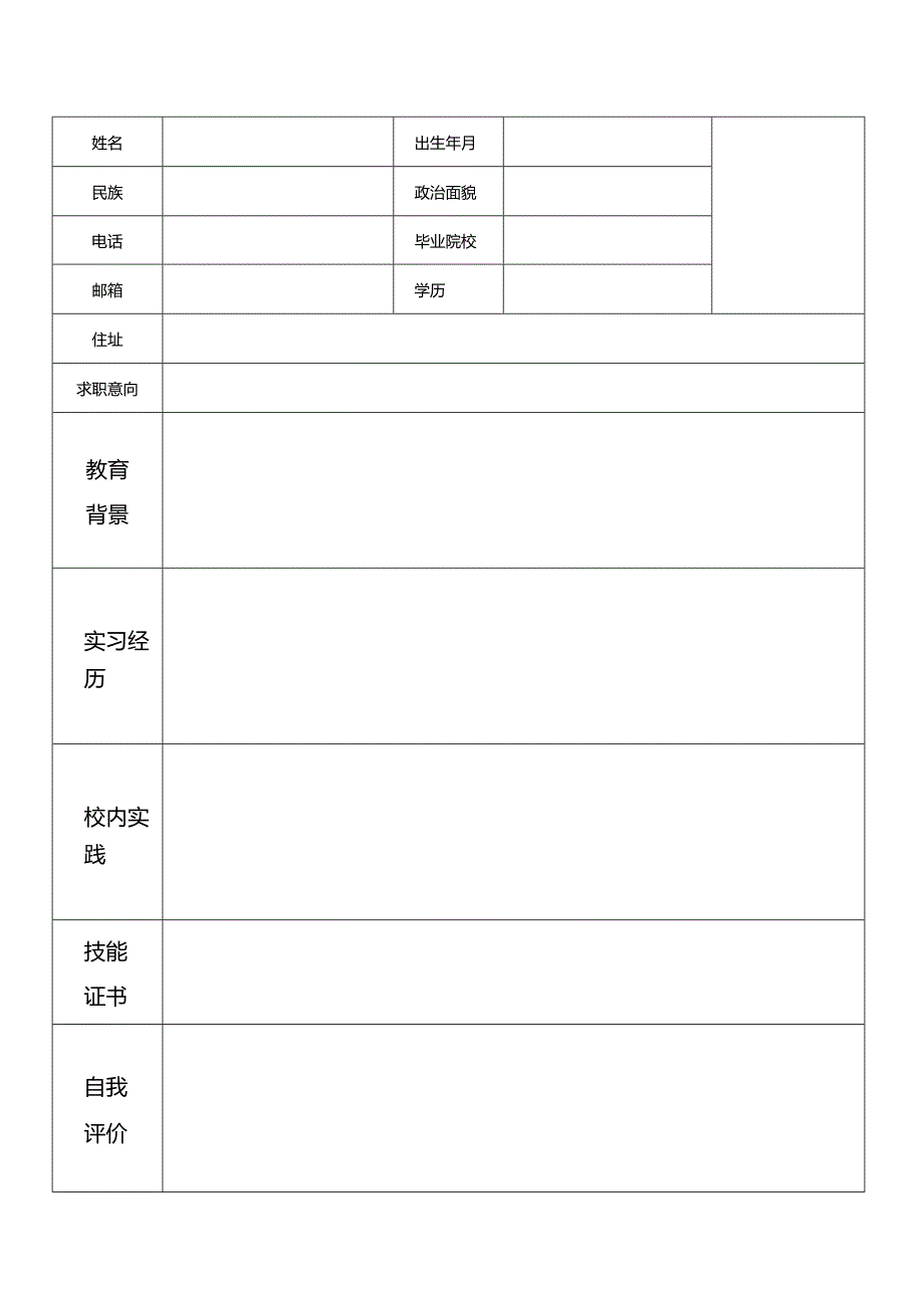 个人空白简历标准表(31).docx_第3页