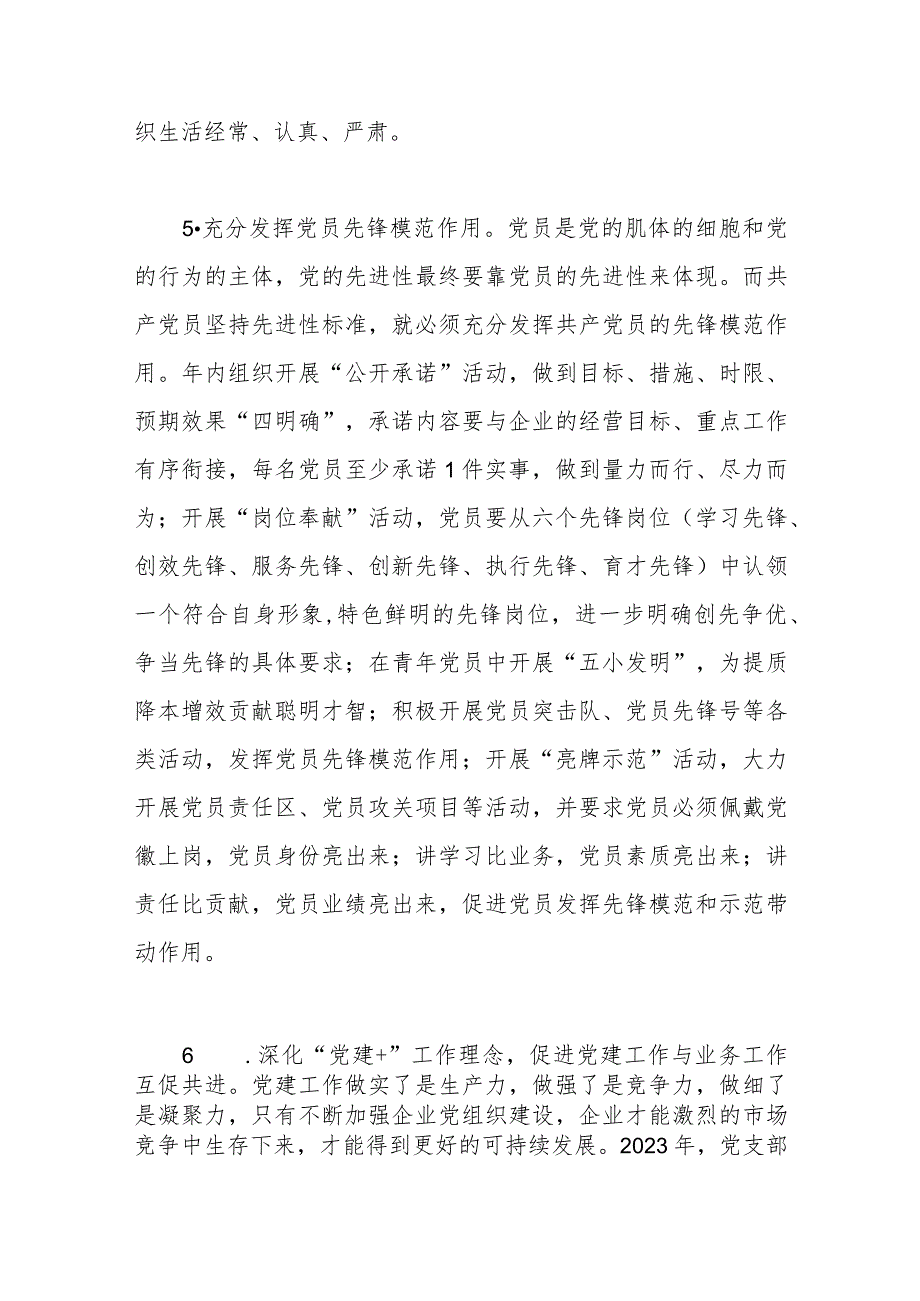 【精品行政公文】2023年度X公司企业党支部党建工作计划书【最新资料】.docx_第3页