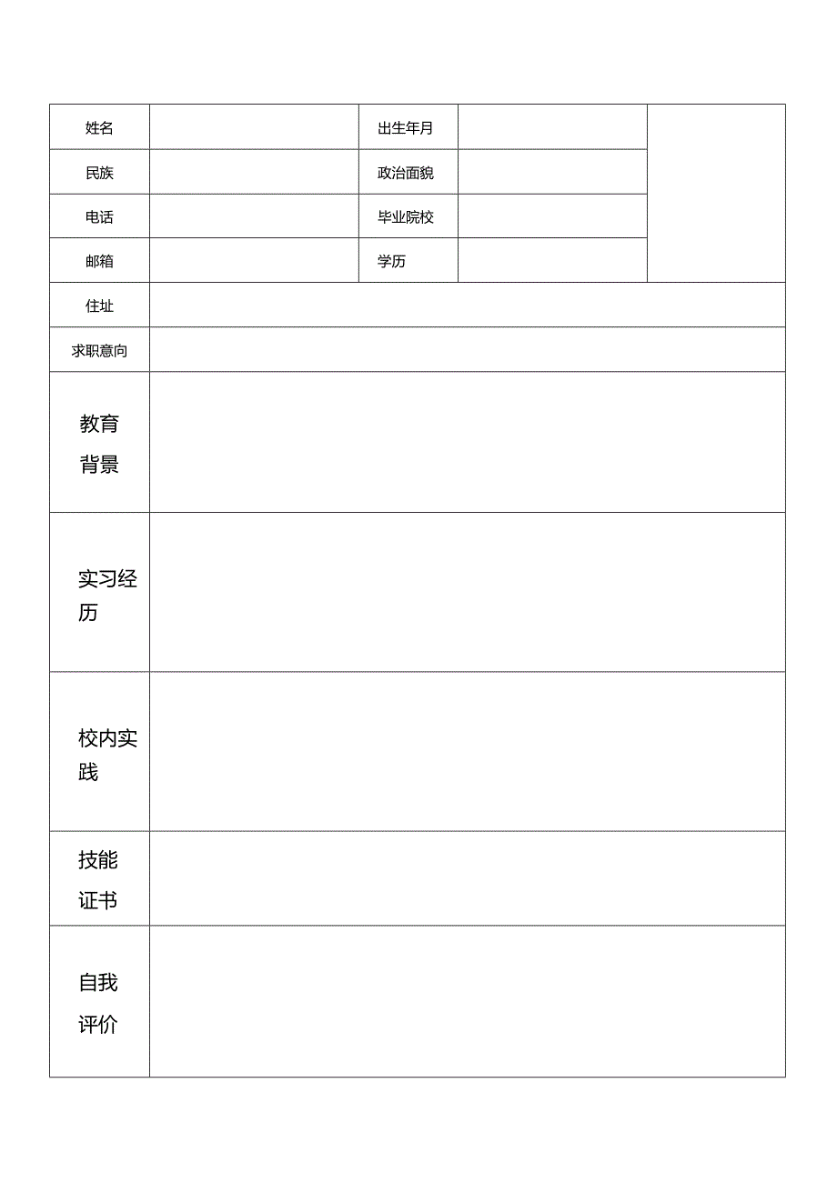 个人空白简历标准表(43).docx_第3页