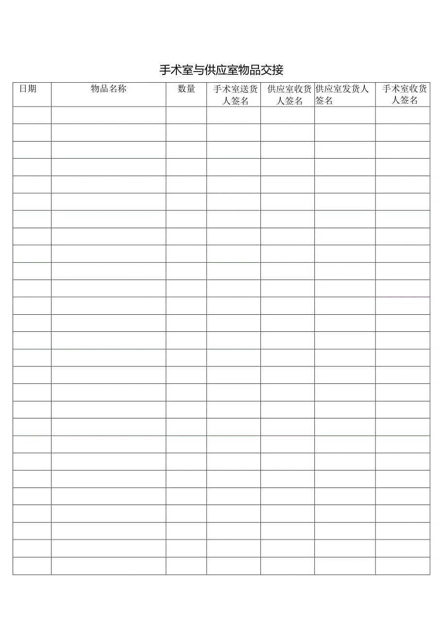 手术室与供应室物品交接表.docx_第1页