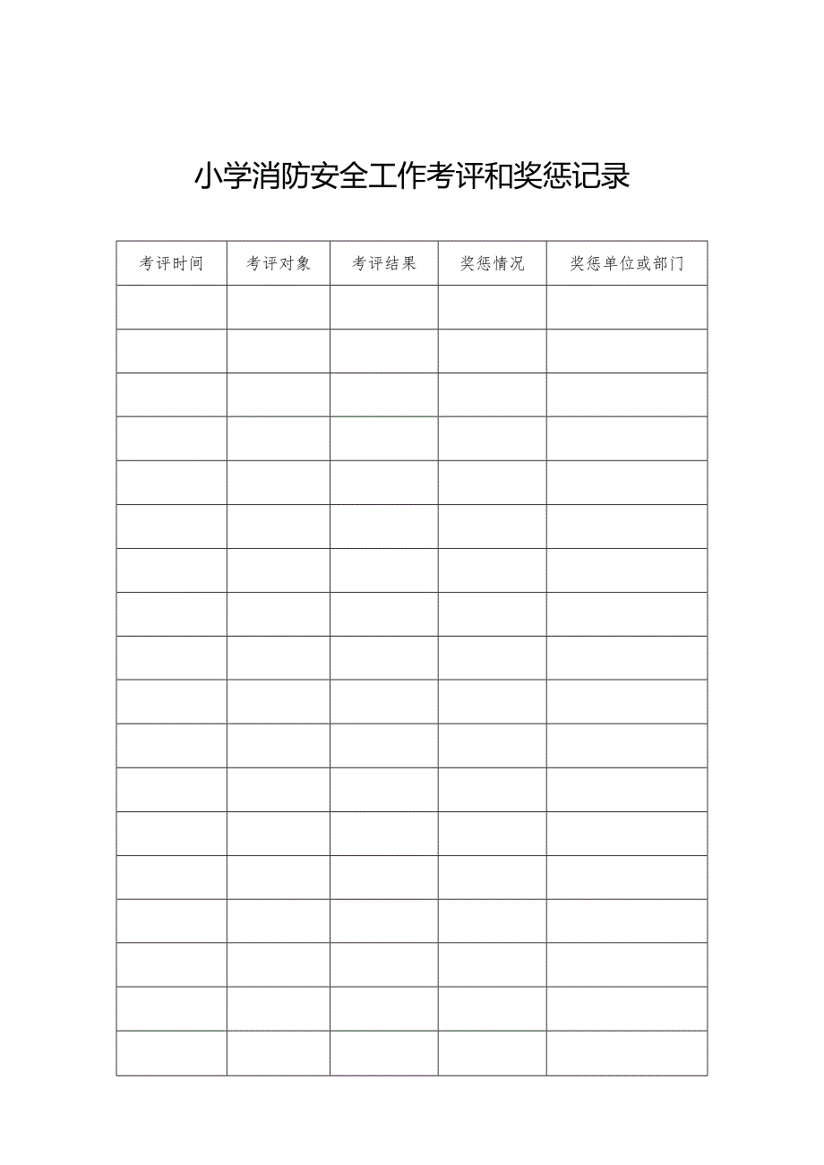 小学2020消防安全工作考评和奖惩记录.docx_第1页