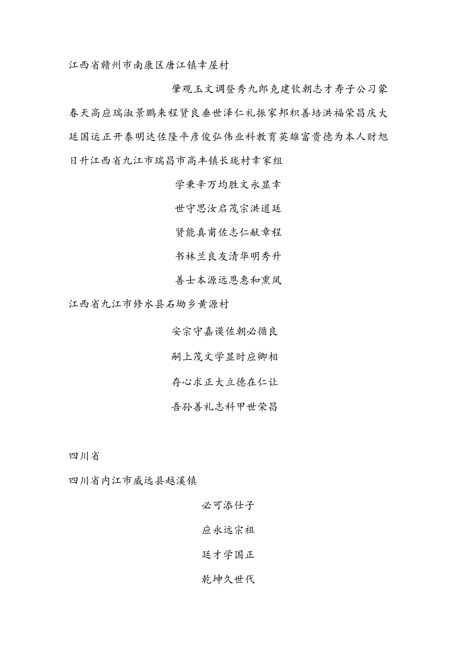 幸氏宗亲字辈汇编及分布村落.docx_第3页