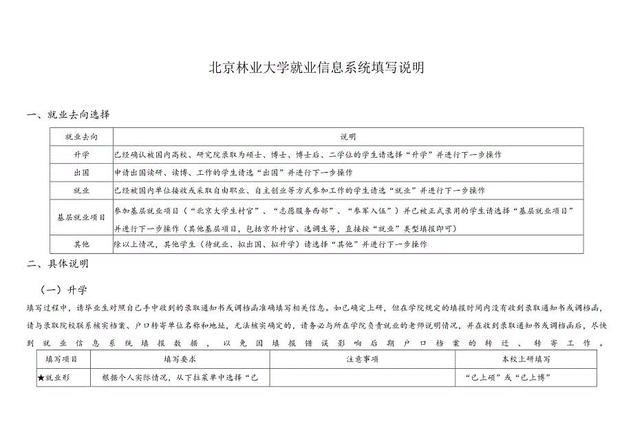 北京林业大学就业信息系统填写说明.docx_第1页