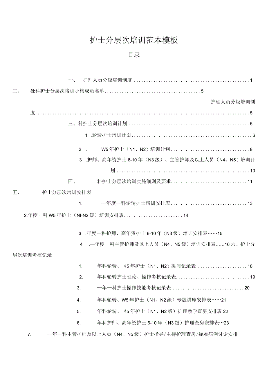 护士分层次培训范本模板.docx_第1页