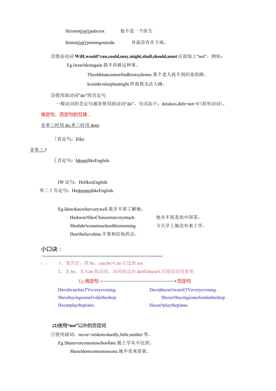 小升初语法专题-陈述句6页.docx_第2页