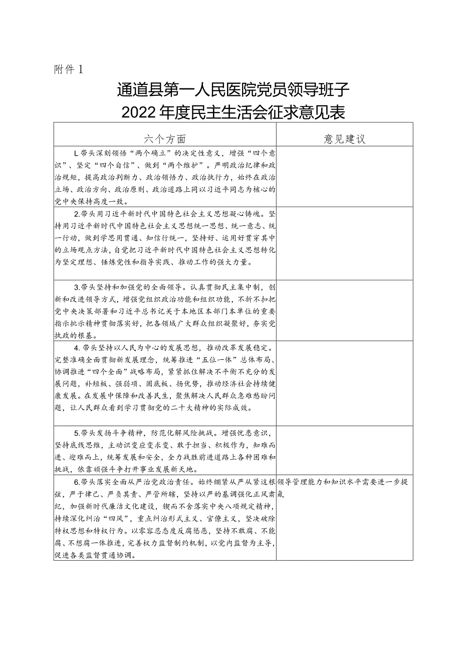 关于2022年度班子民主生活会征求意见工作的通知本院.docx_第2页