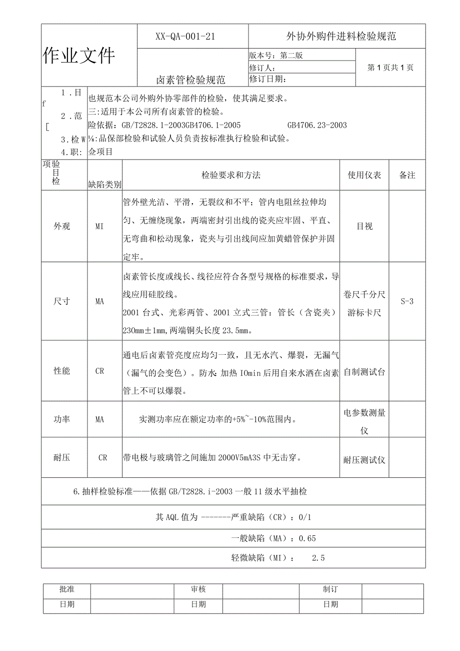 卤素管检验规范.docx_第1页