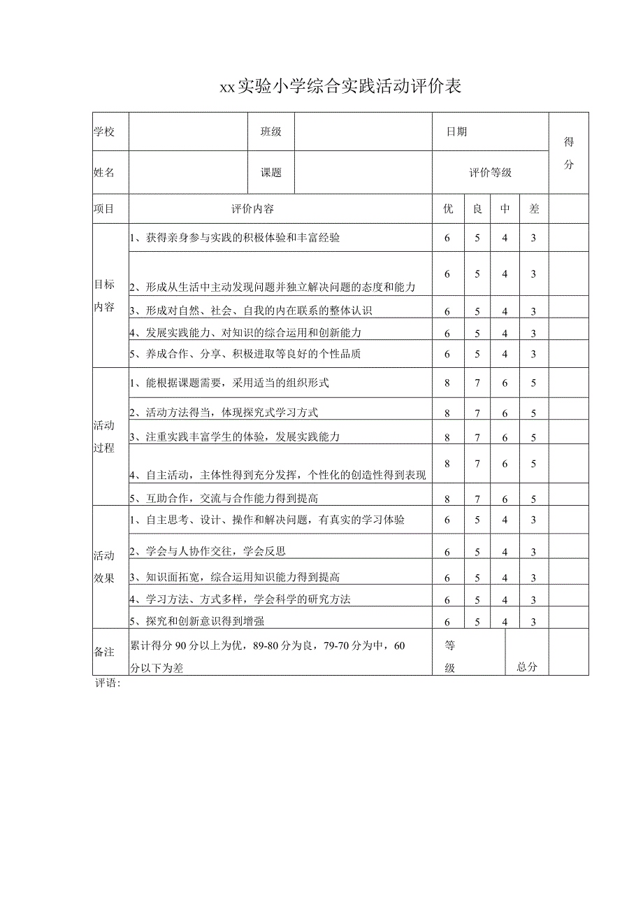 实验小学品德科学活动课堂教学评价表（样表）.docx_第3页