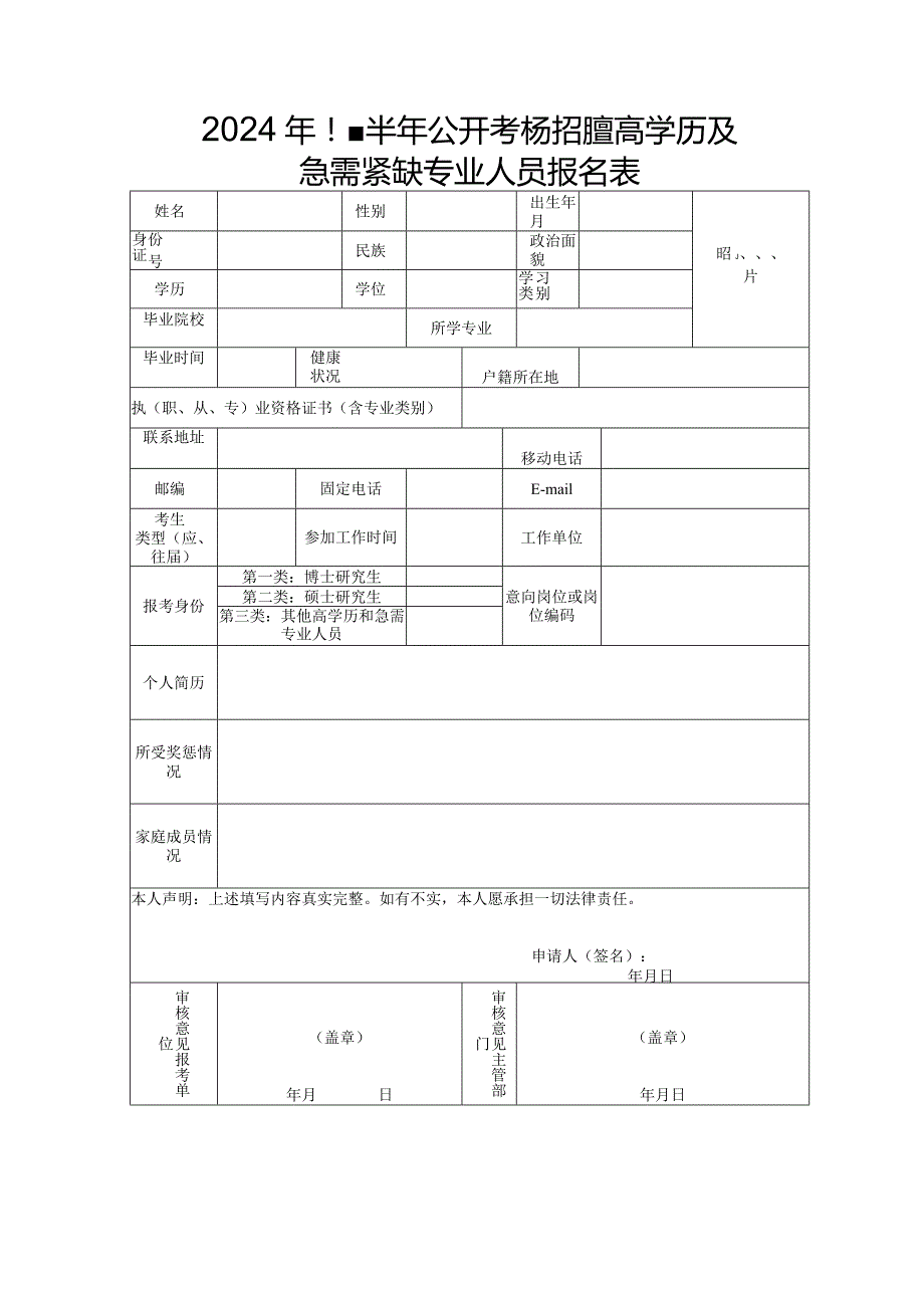 急需紧缺专业人员报名表.docx_第1页