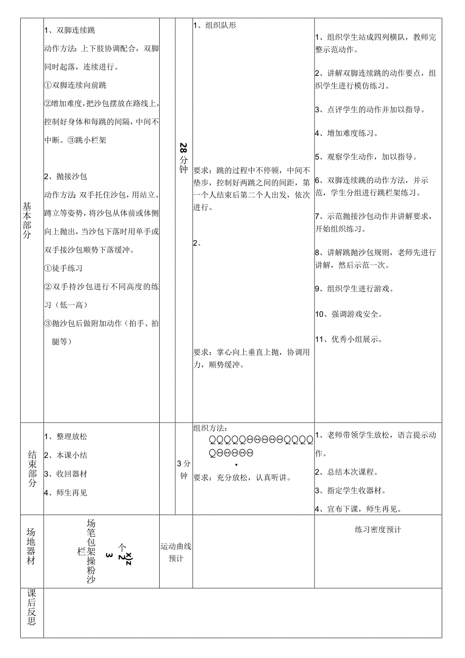 双脚连续跳抛接轻物（教案）人教版体育一年级上册.docx_第2页