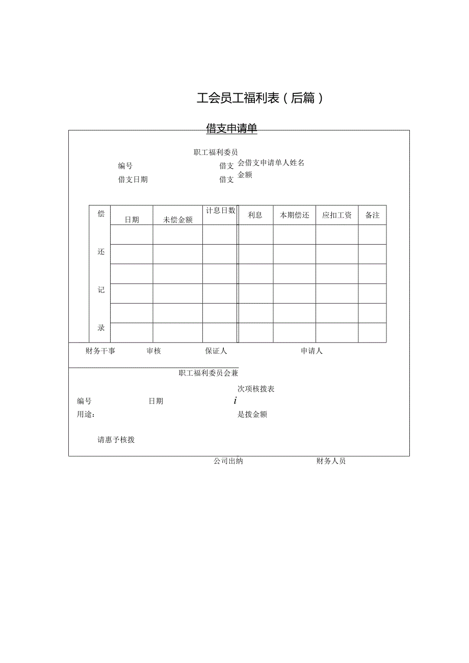 工会员工福利表（后篇）.docx_第1页