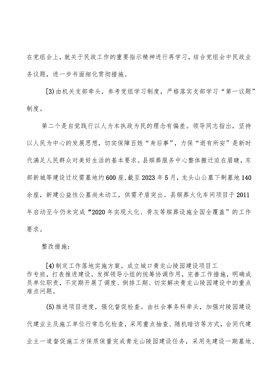 县民政局党组落实县委第一巡察组巡察反馈意见整改工作实施方案.docx_第3页