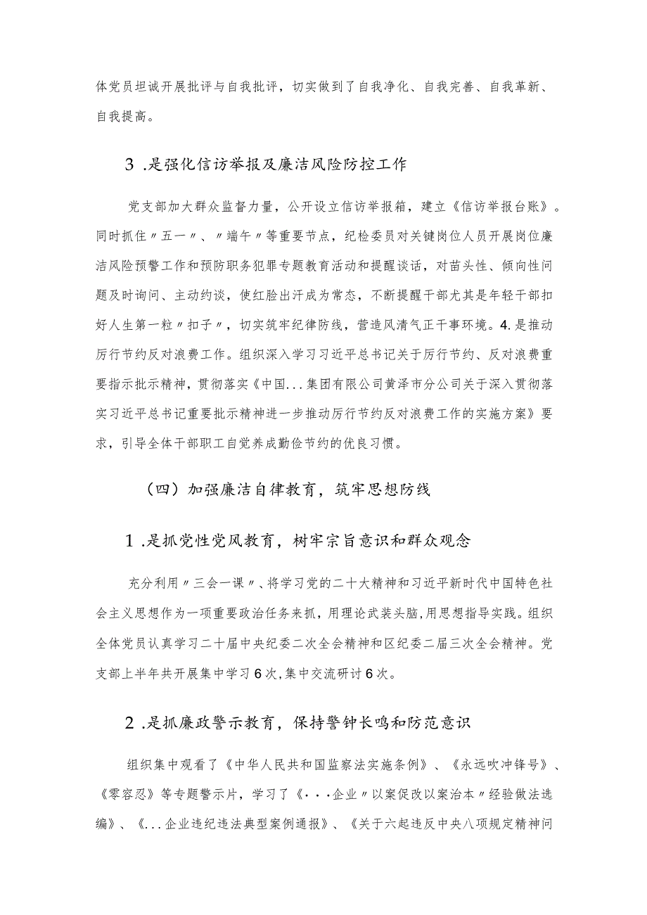 国企分公司2023年上半年纪检监察工作总结.docx_第3页