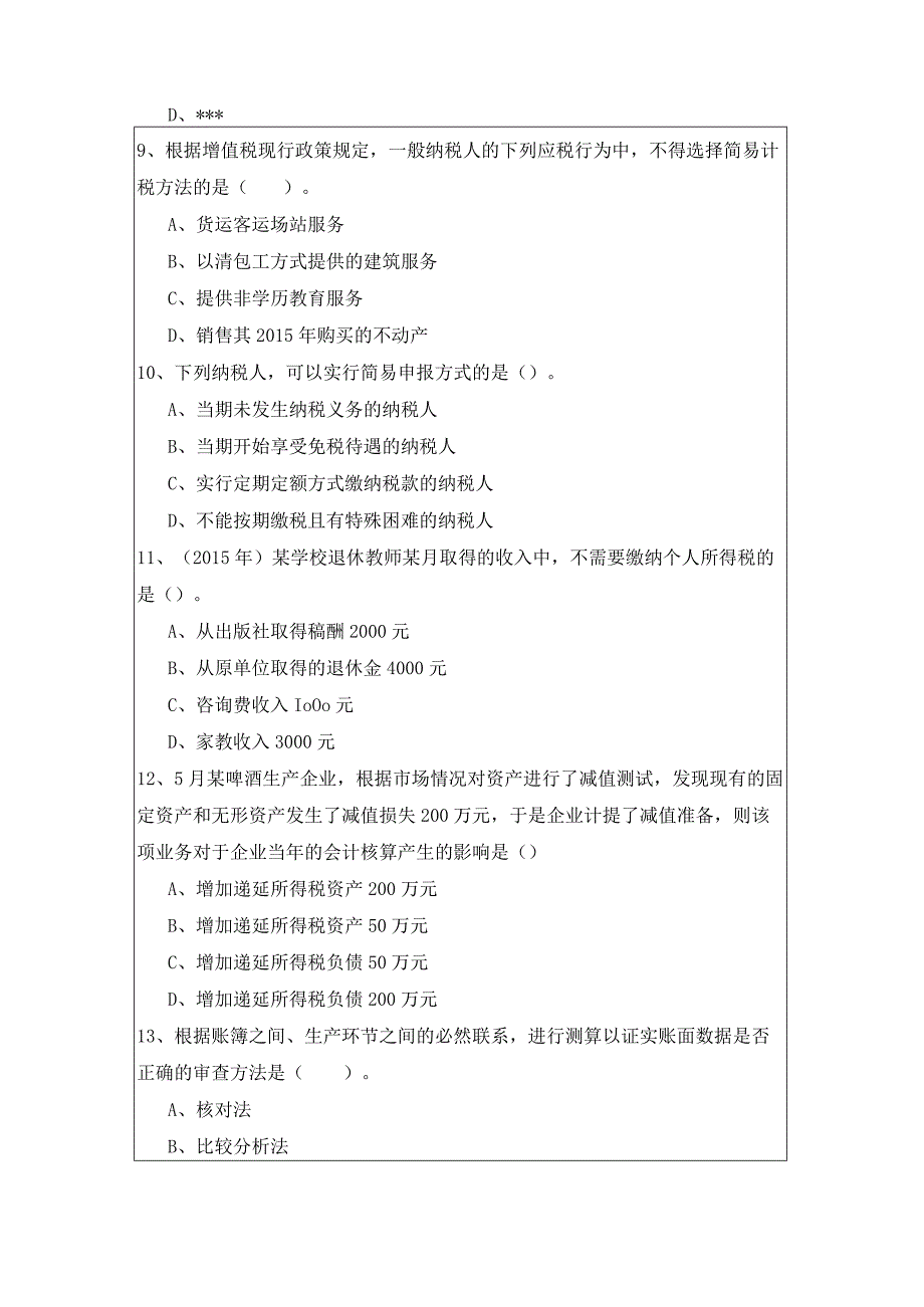 历年涉税服务实务考试试卷(含五卷).docx_第3页