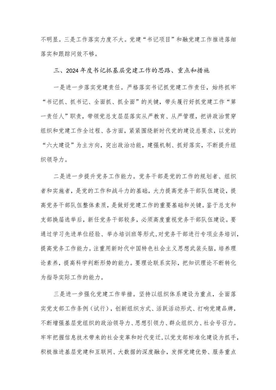 基层党建引领乡村振兴情况的调研报告、2023年书记抓基层党建工作述职报告两篇.docx_第3页