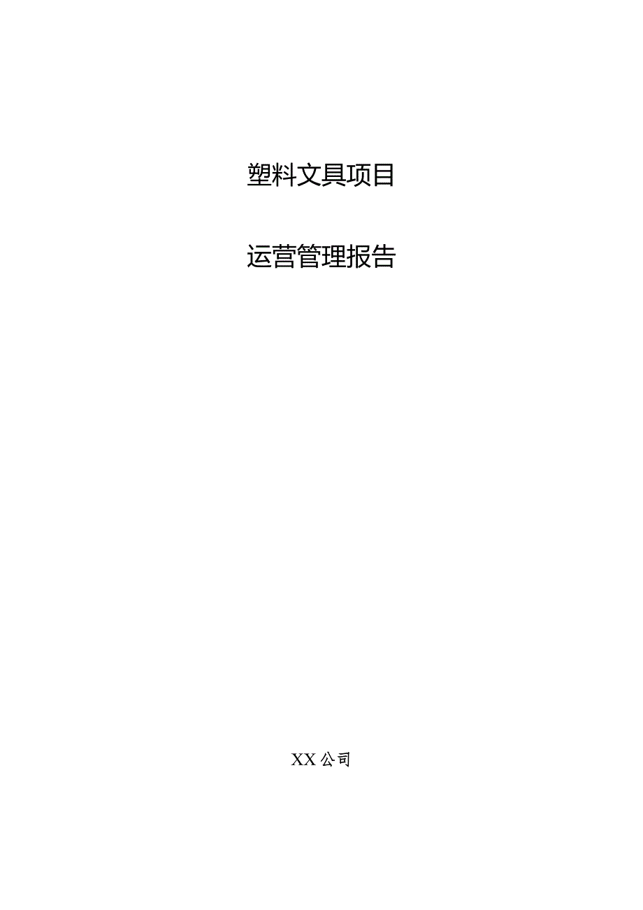 塑料文具项目运营管理报告.docx_第1页