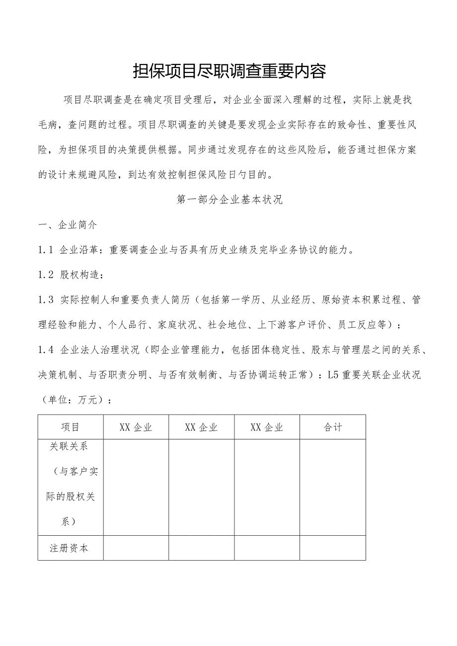 担保项目尽调主要信息详解.docx_第1页