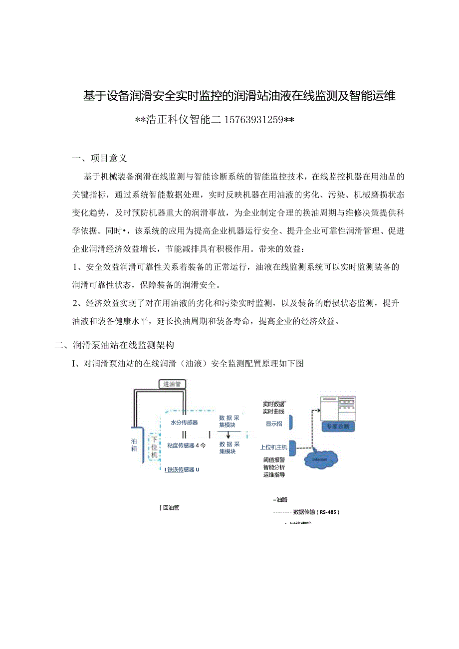 基于设备润滑安全实时监控的润滑站油液在线监测及远程智能运维.docx_第1页