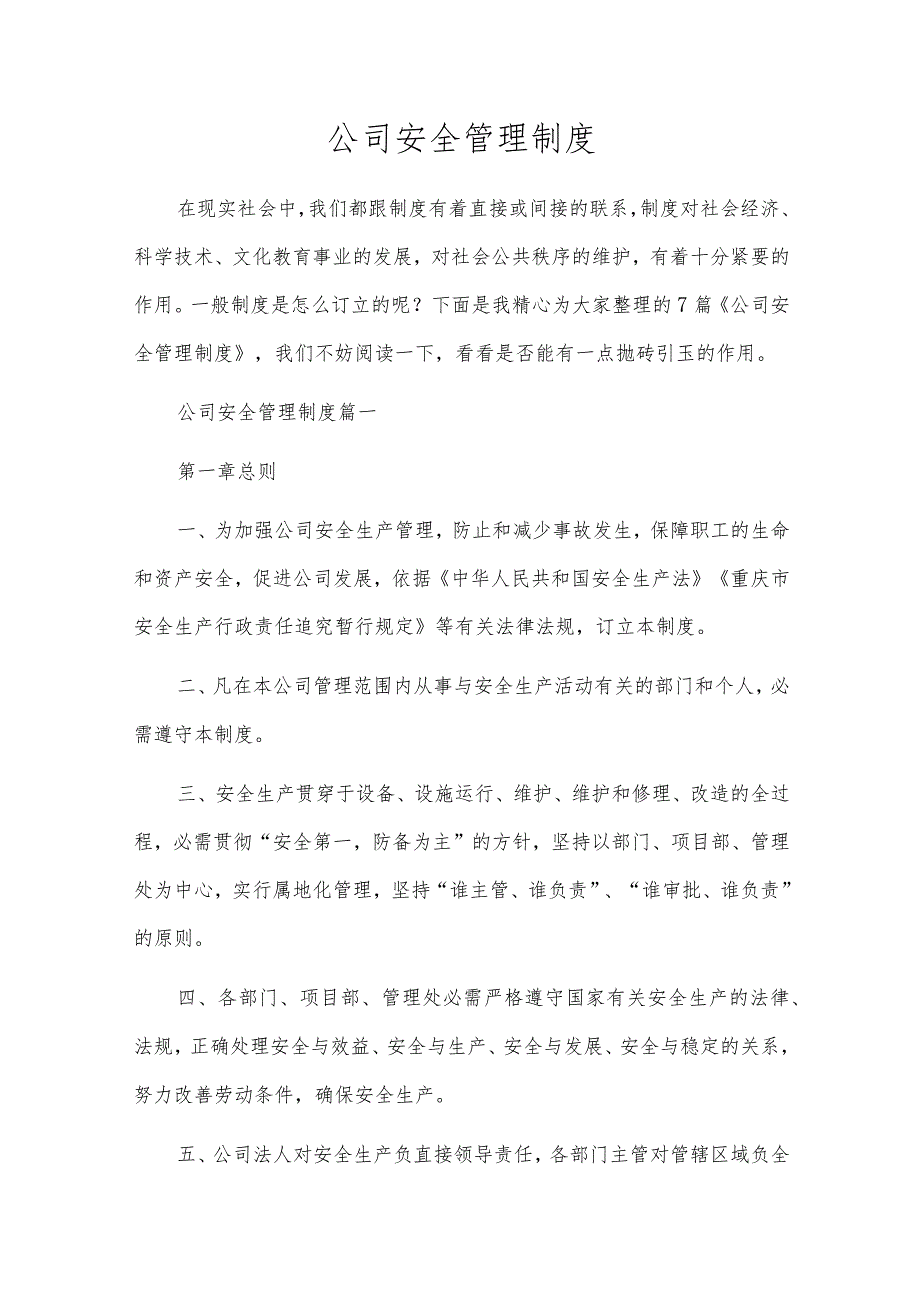 公司安全管理制度.docx_第1页