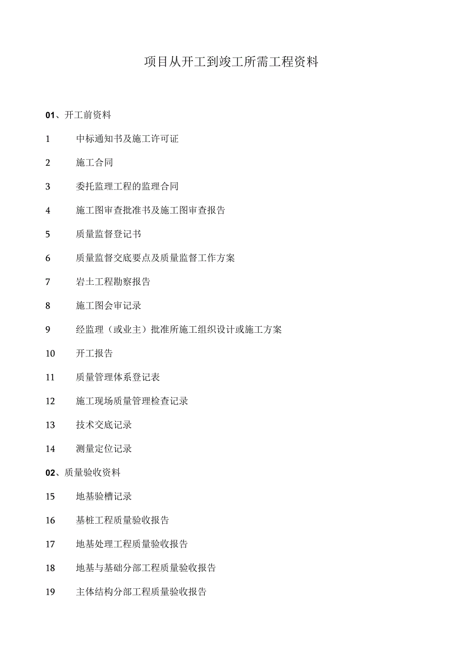 建设项目从开工到竣工所需工程资料.docx_第1页