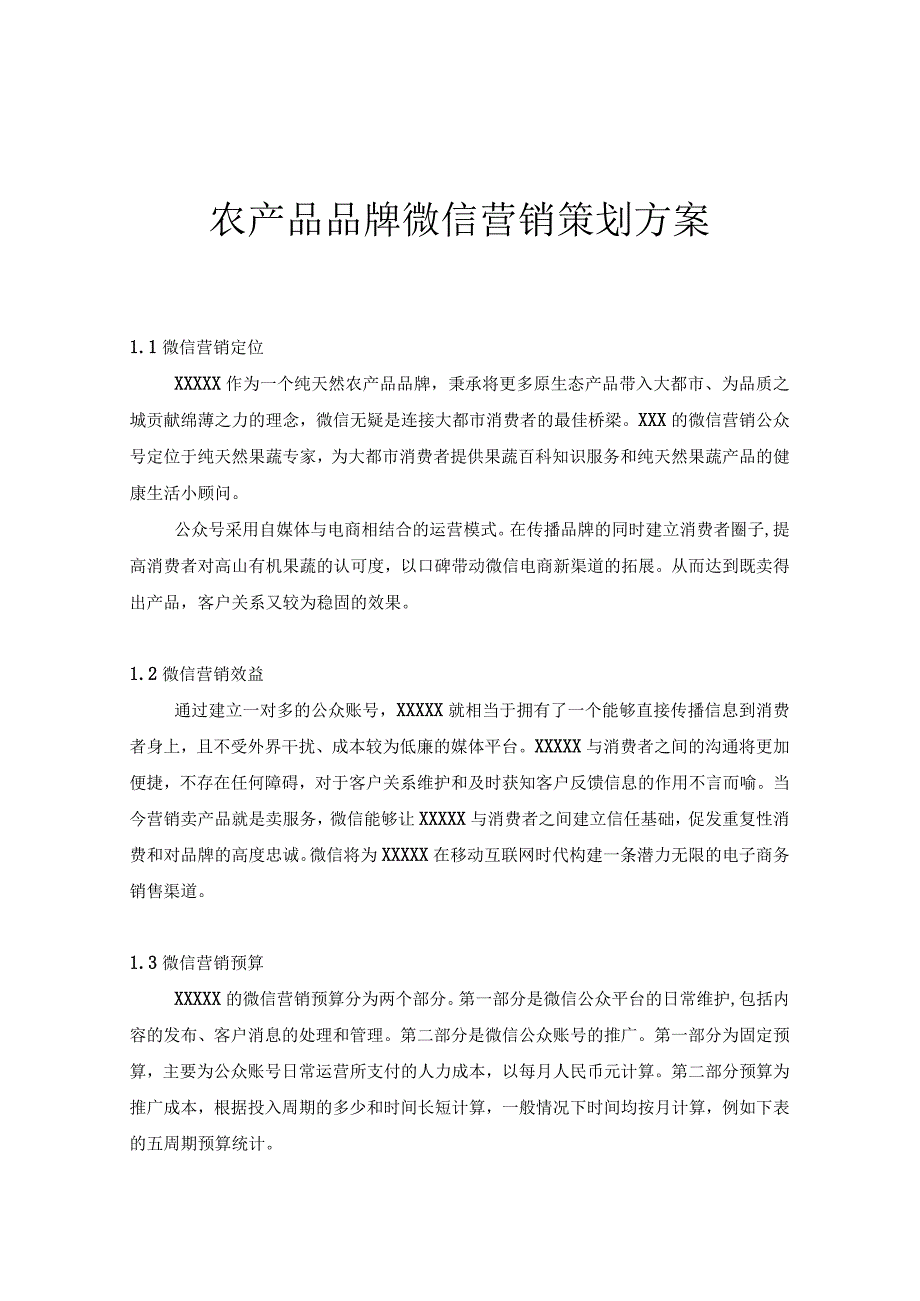 农产品品牌微信营销策划方案.docx_第1页