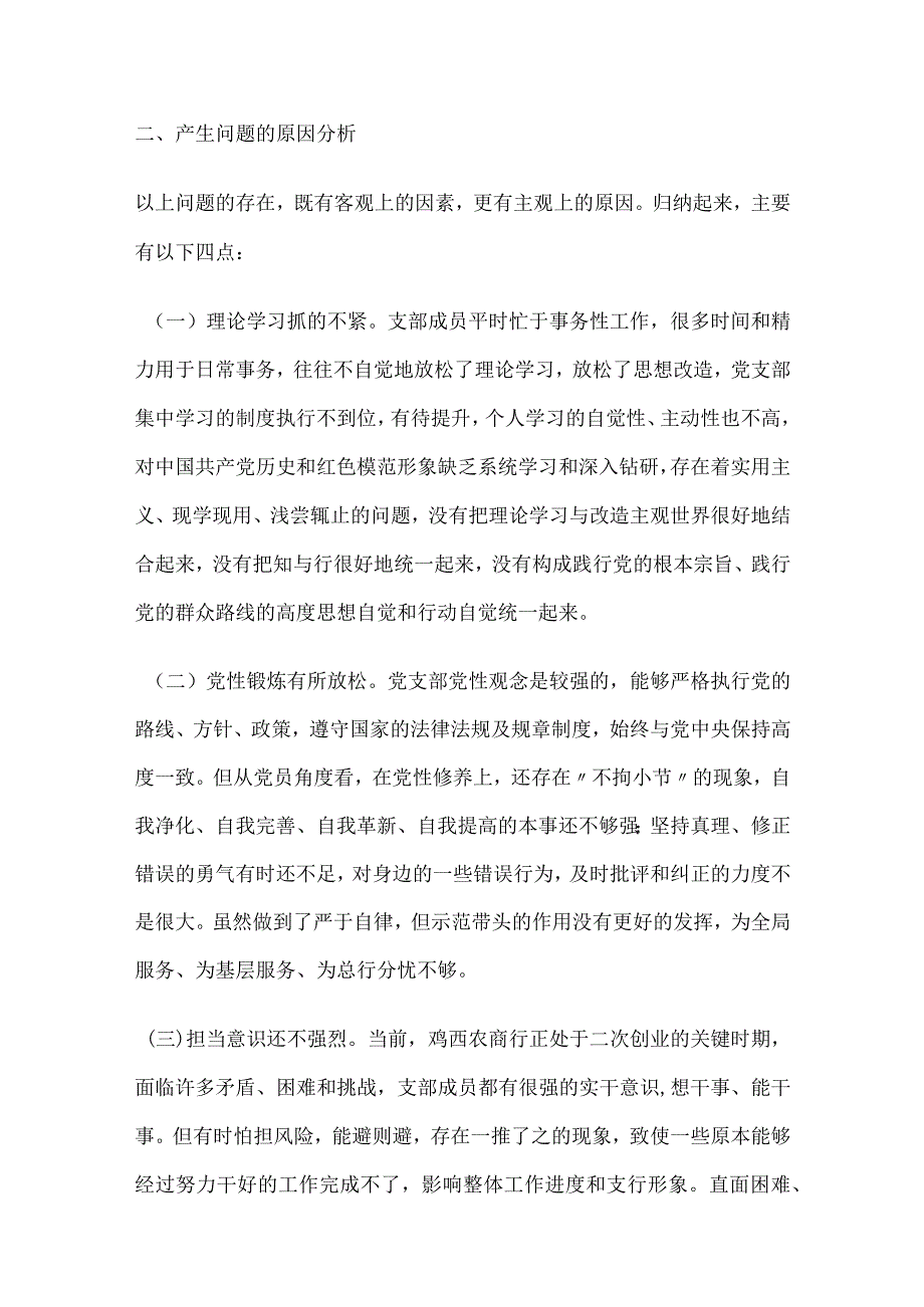 党支部存在的主要问题、产生问题的原因分析、今后努力方向及整改措施.docx_第3页