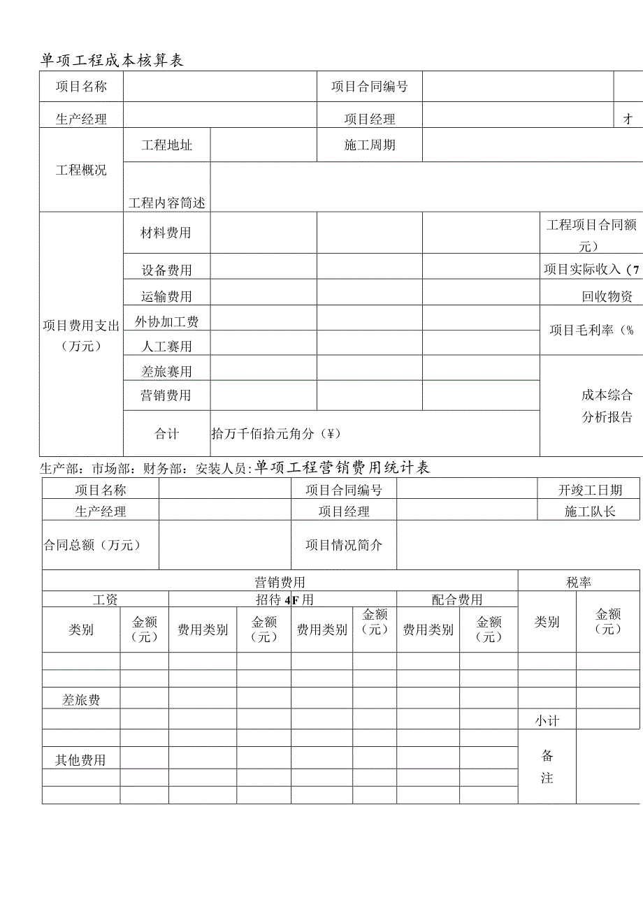 工程项目成本核算表格.docx_第1页