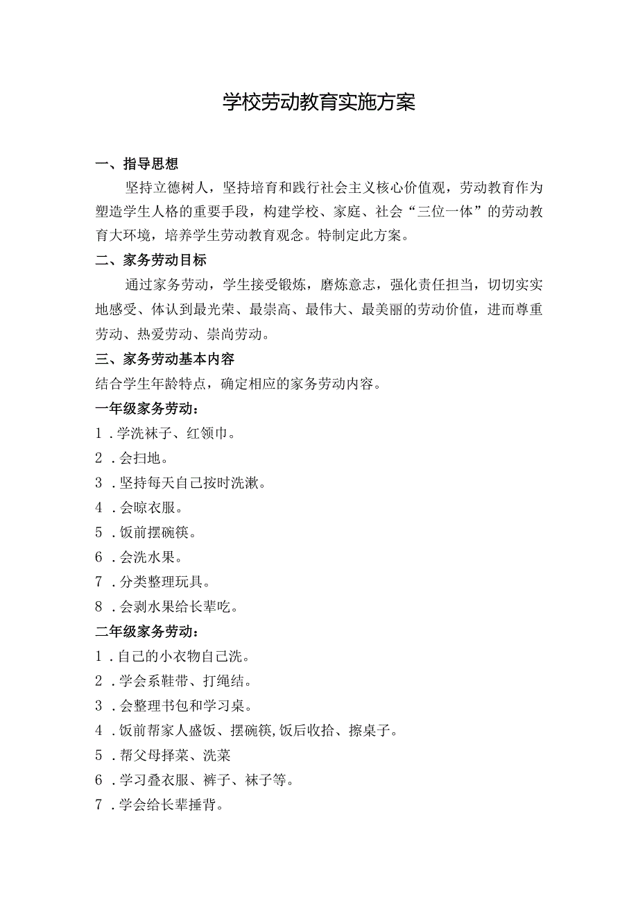 学校劳动教育实施方案.docx_第1页