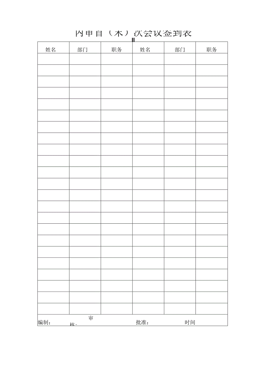 内审首（末）次会议签到表.docx_第1页