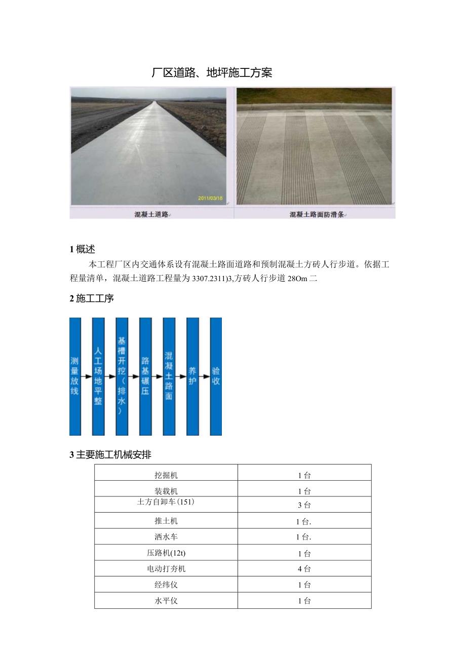 厂区道路、地坪施工方案.docx_第1页