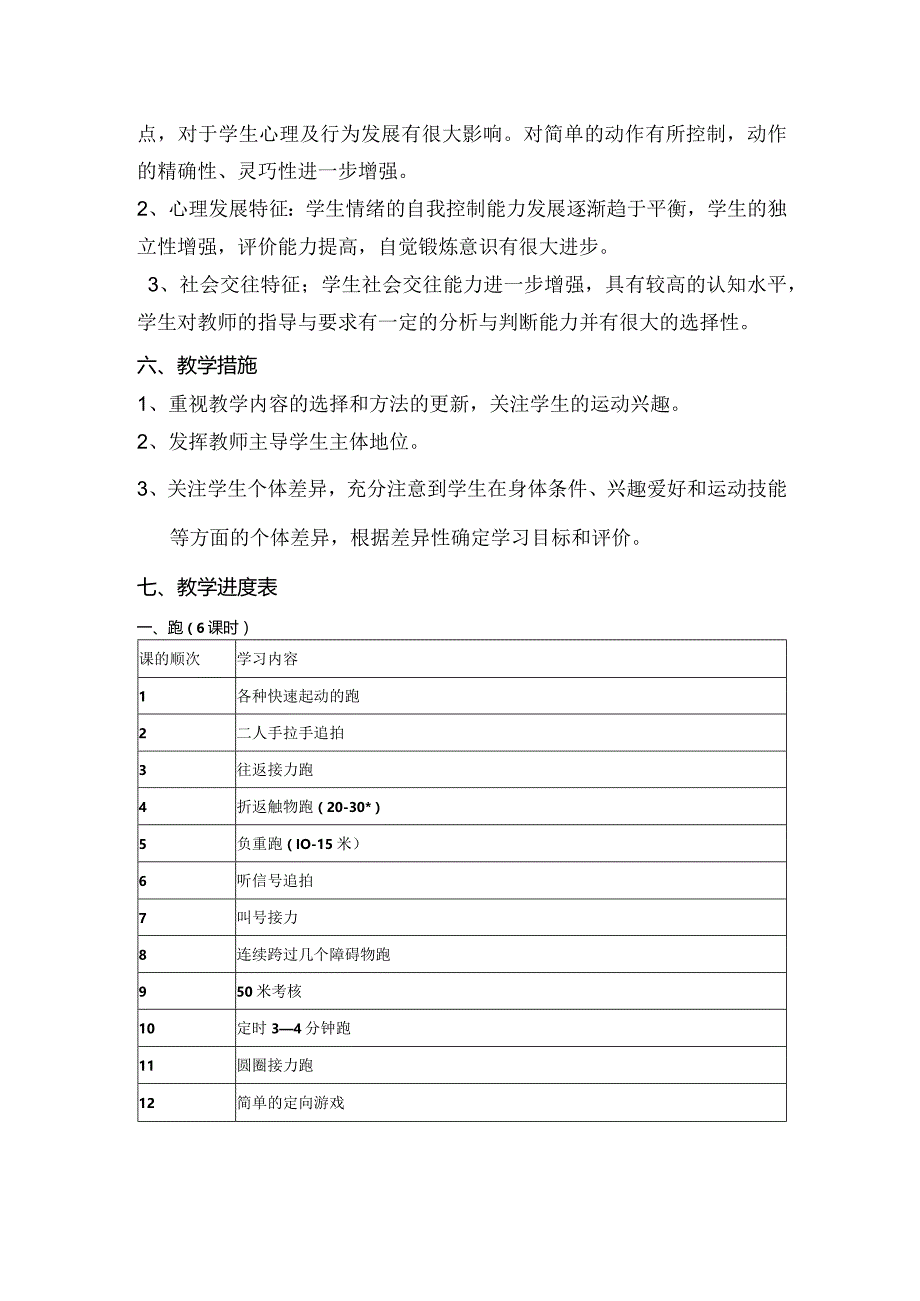 2022春小学六年级体育教学工作计划.docx_第2页