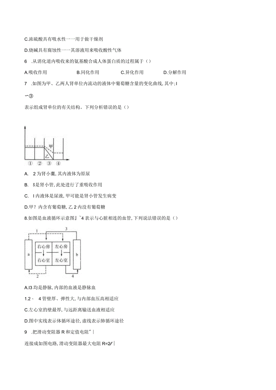 2023—2024学年浙教版科学九年级上册期末模拟试卷(含解析）.docx_第2页