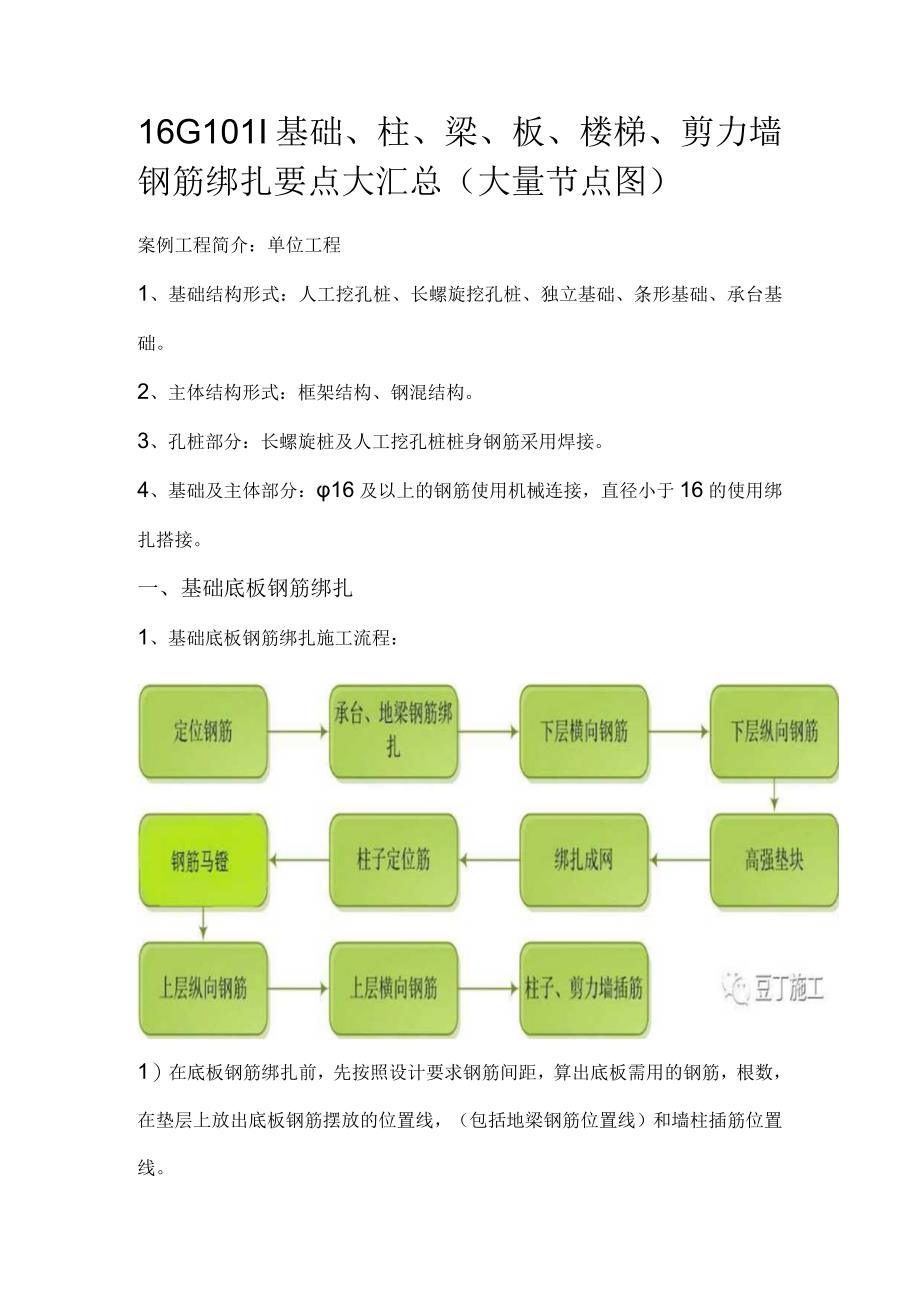 16G101基础、柱、梁、板、楼梯、剪力墙钢筋绑扎要点大汇总.docx_第1页