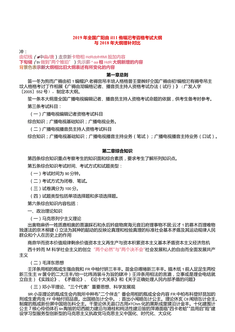 2019年全国广播电视编辑记者资格考试大纲.docx_第1页