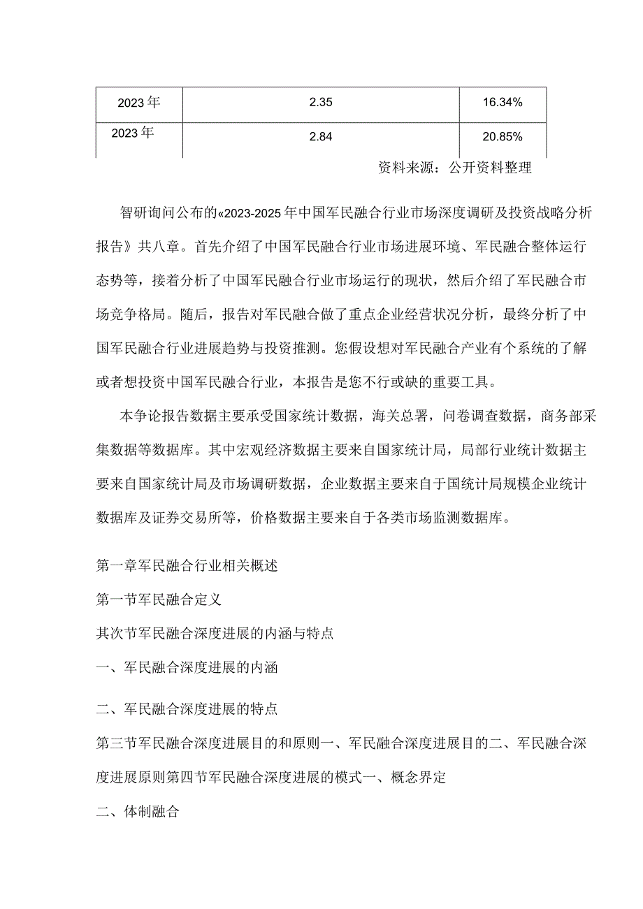 2023年-2025年中国军民融合行业市场竞争态势研究报告.docx_第3页