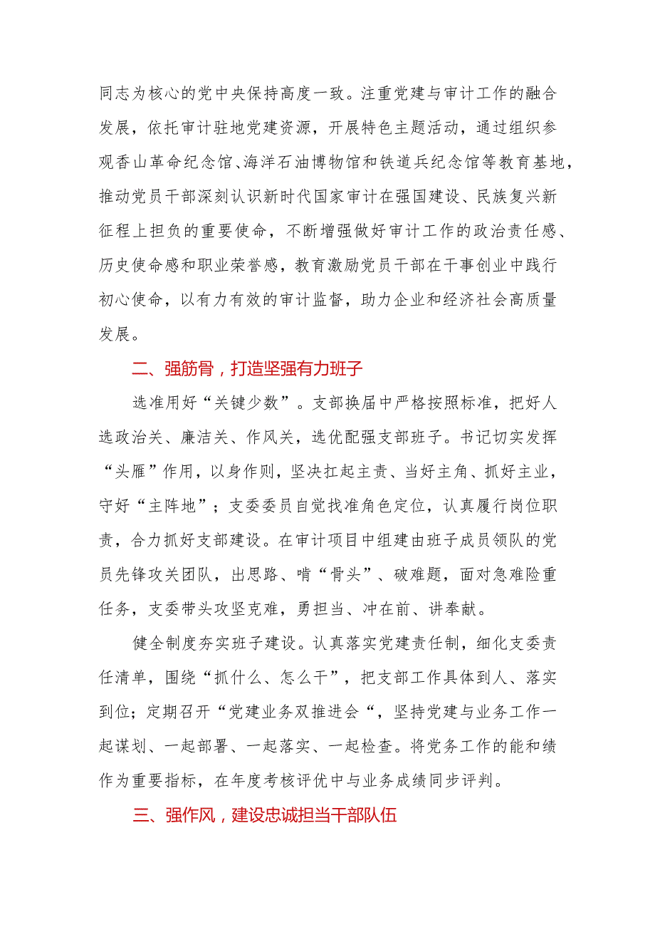 2023年审计系统党支部先进基层党组织事迹材料.docx_第2页