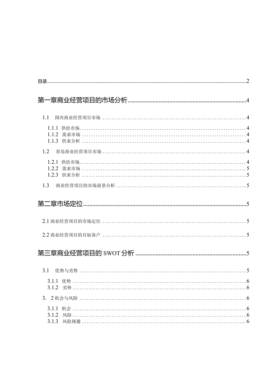 商业经营项目投资可行性报告（模板）.docx_第2页