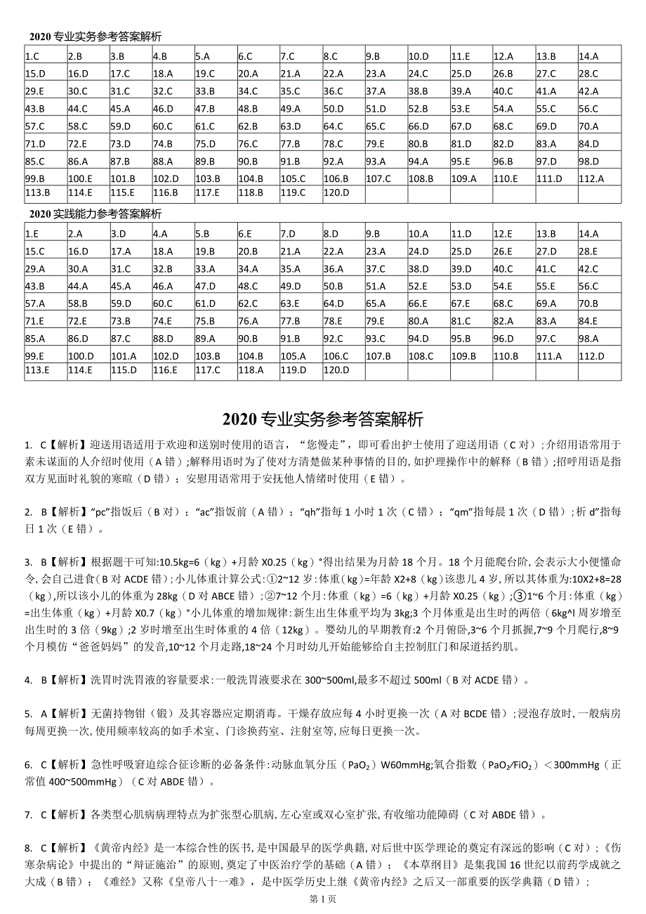 2020真题-答案解析护士执业资格考试.docx_第2页