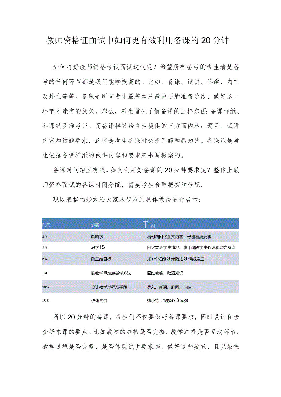 10.经验介绍：教师面试中如何更有效利用备课的20分钟.docx_第1页