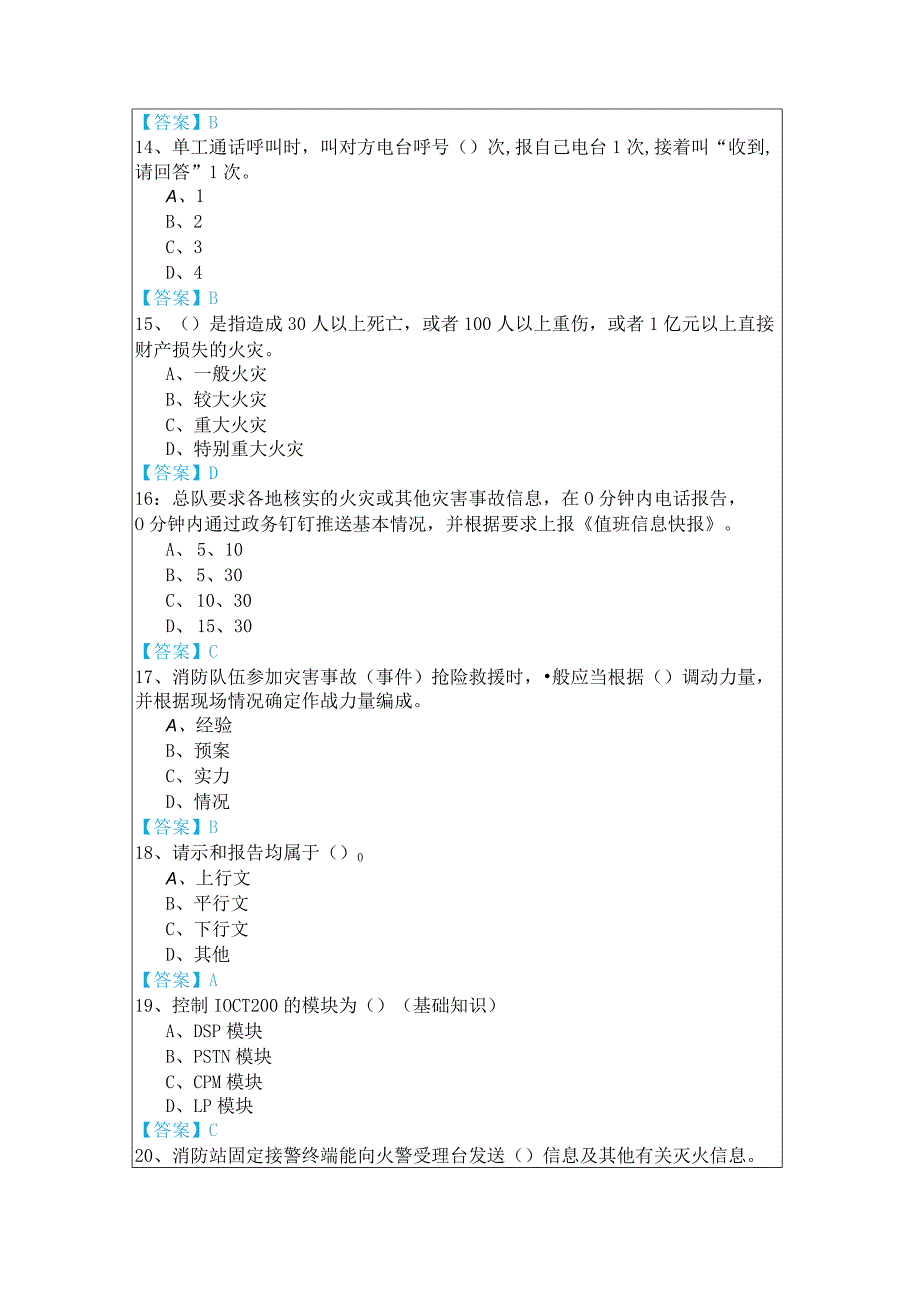 2023年消防通讯考核考试试卷(共五卷).docx_第3页