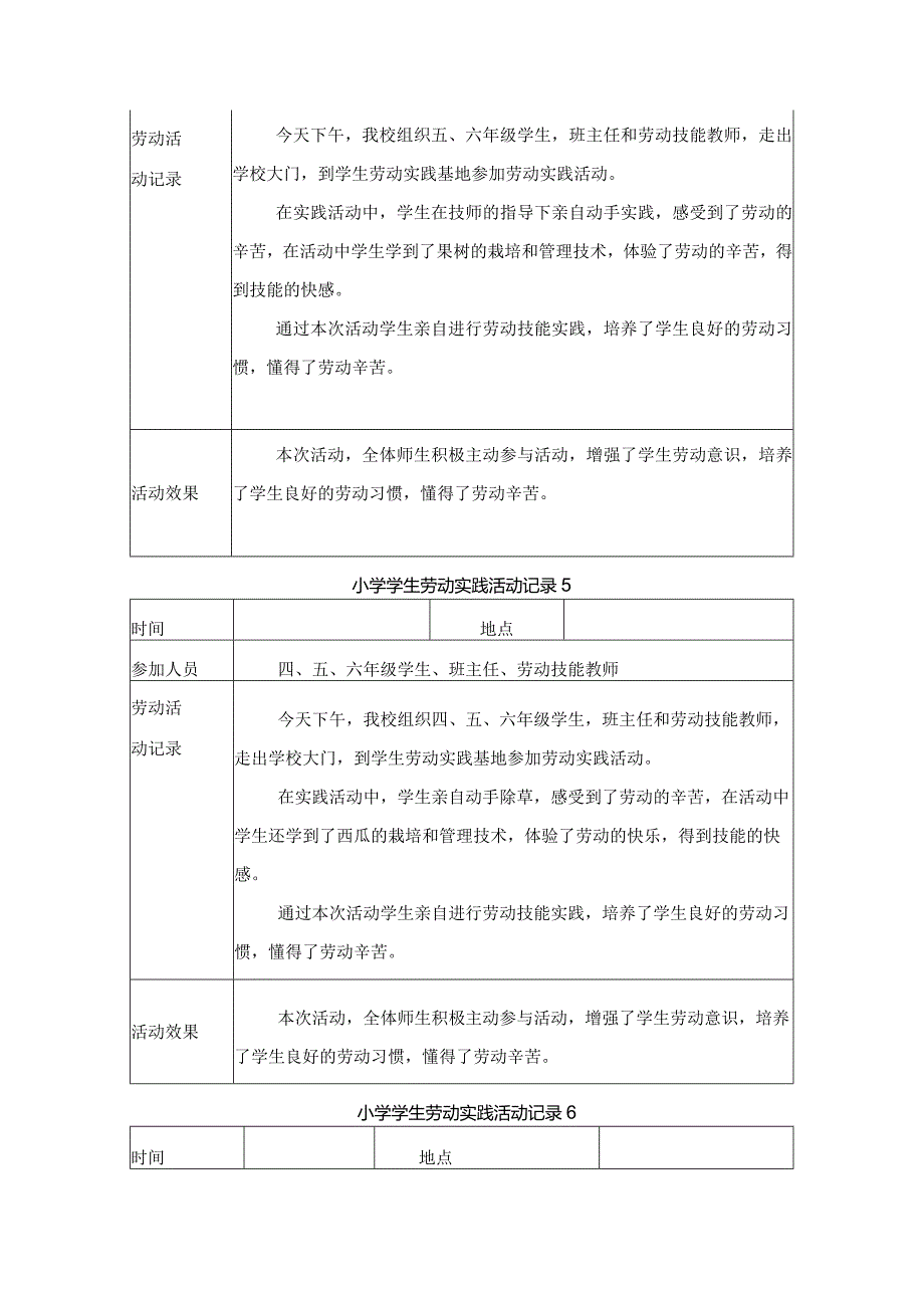 小学生劳动实践活动记录表13篇.docx_第3页