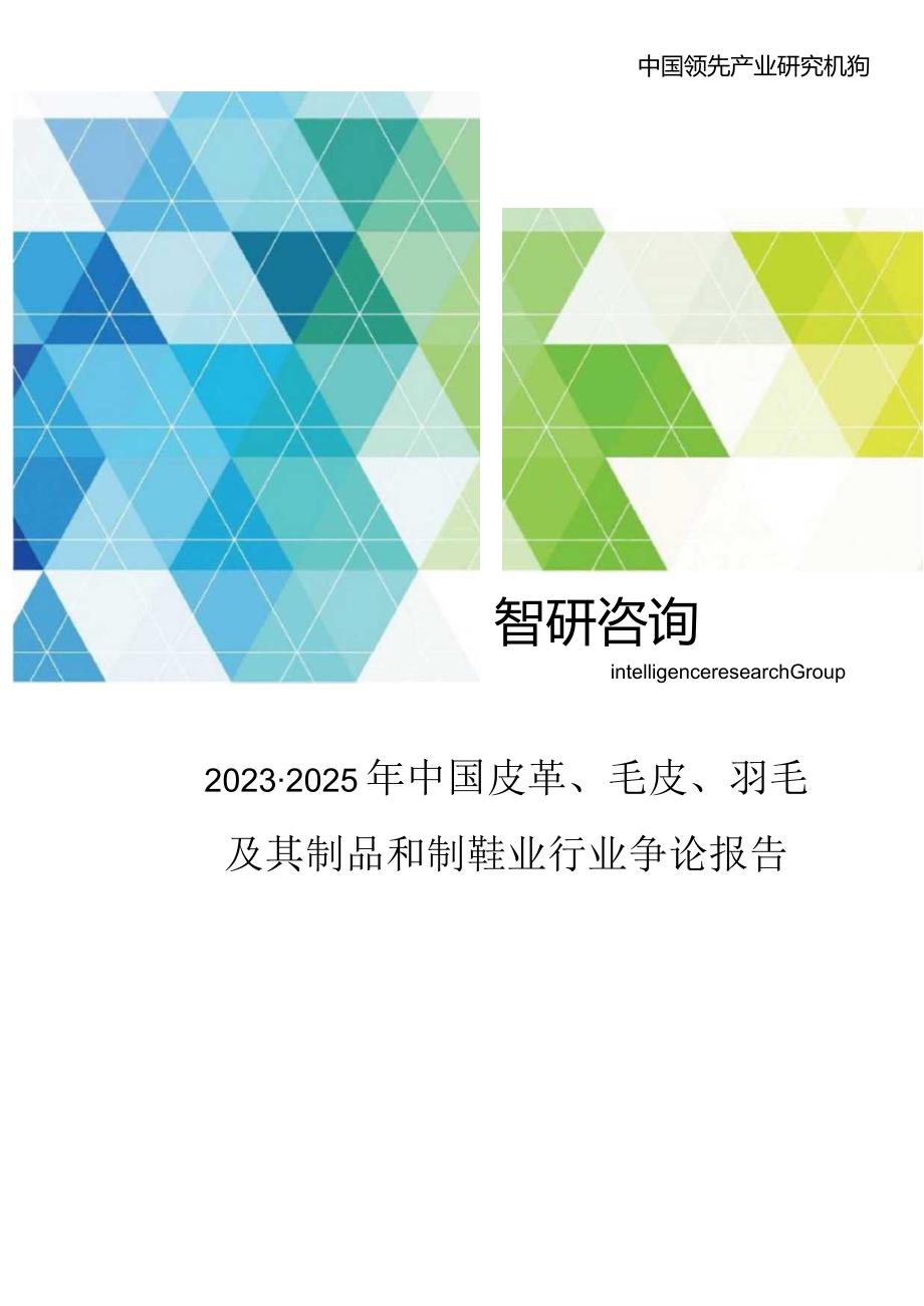 2023年-2025年中国皮革、毛皮、羽毛及其制品和制鞋业报告.docx_第1页