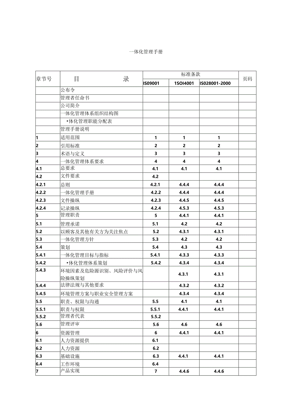 某公司一体化管理手册及程序文件.docx_第3页