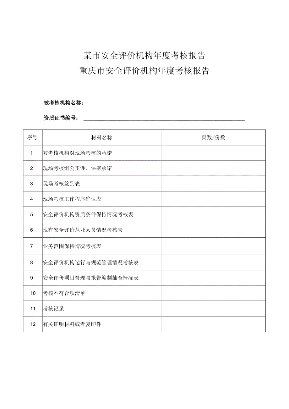 某市安全评价机构年度考核报告.docx_第1页